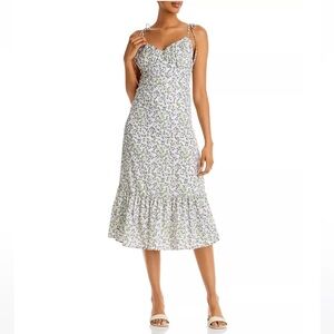 Aqua floral midi dress